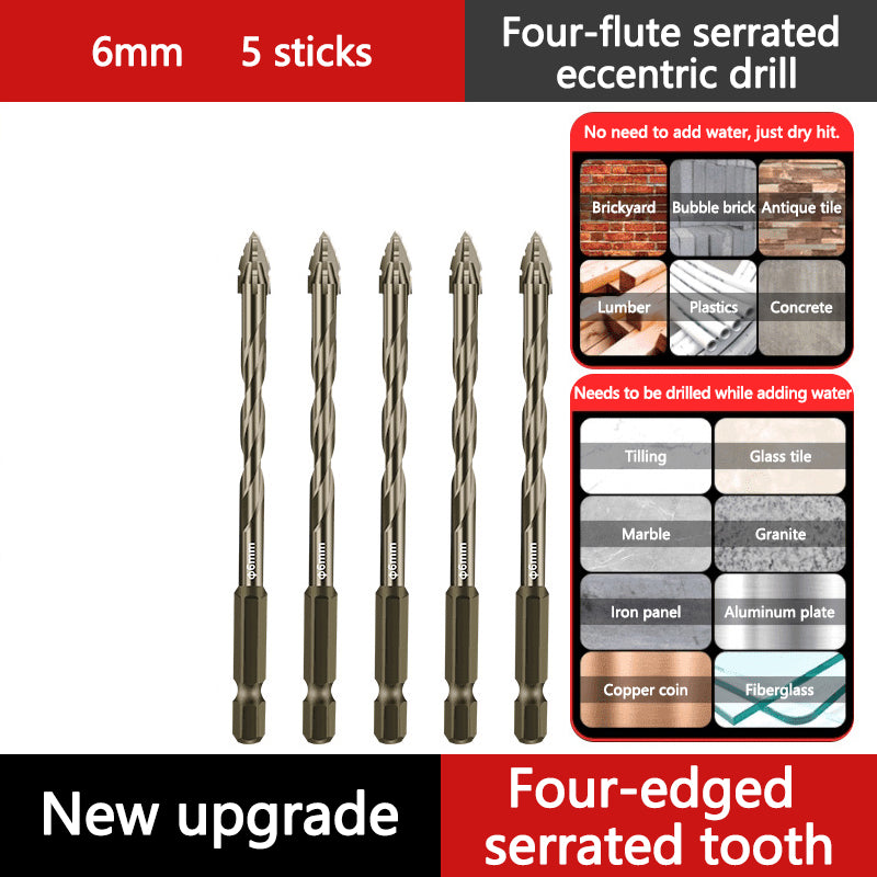 🔥2026 Hot Sale🔥Hög kvalitet 4-Flute Serrated Eccentric Drill Bit Set