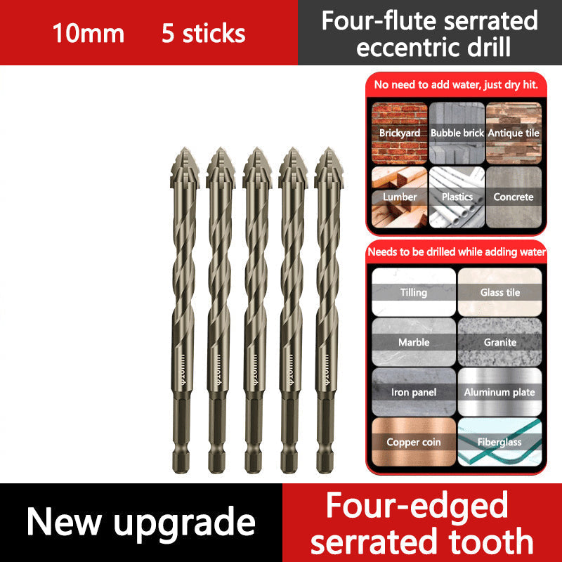 🔥2026 Hot Sale🔥Hög kvalitet 4-Flute Serrated Eccentric Drill Bit Set