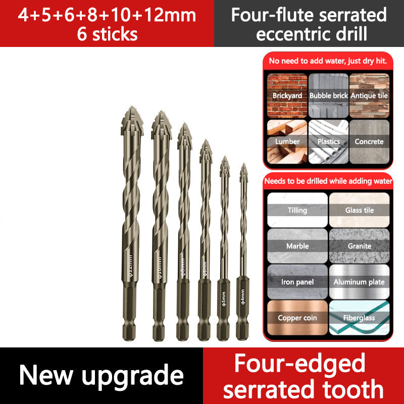 🔥2026 Hot Sale🔥Hög kvalitet 4-Flute Serrated Eccentric Drill Bit Set