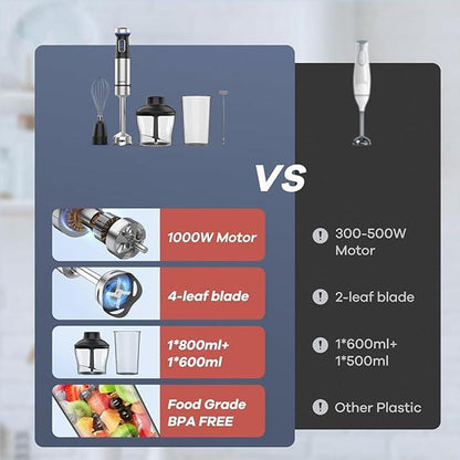 🔥Ny lansering av populära artiklar🔥4-i-1 1000W handhållen stavmixer för nedsänkning🎉